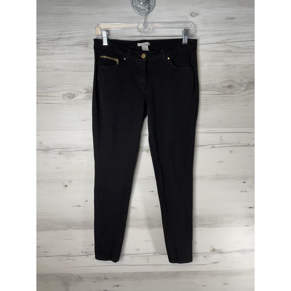 HM Womens 8 Black Jegging Skinny Stretch Twill Zip Detail Pants 7110